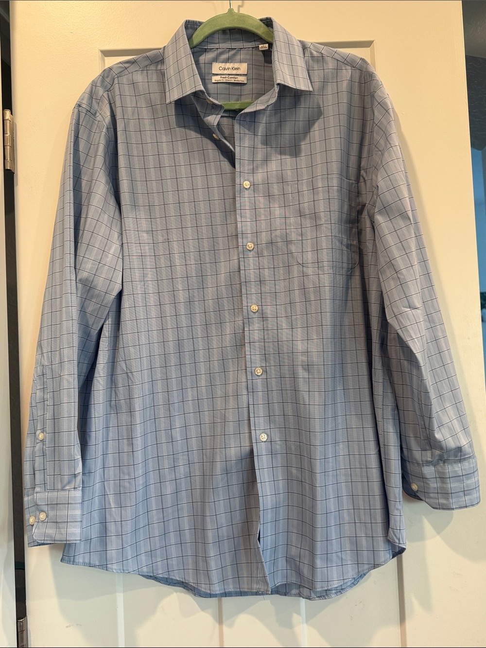 Calvin Klein Light Blue Plaid Dress Shirt